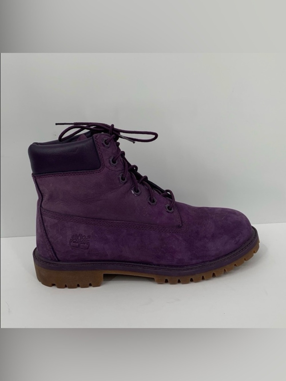 Timberland waterproof lace-up winter boots combat purple suede leather girls 6
